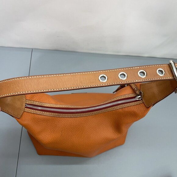 Dooney & Bourke Paige Sac Shoulder Bag Purse Zip Top Pebbled Leather Orange - Picture 6 of 14
